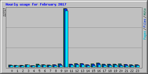 Hourly usage for February 2017