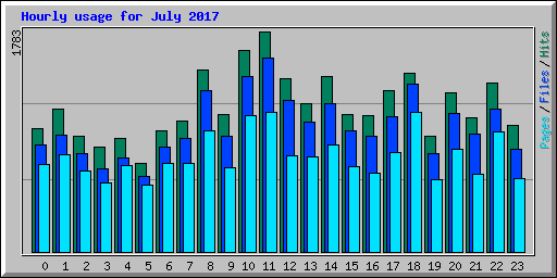 Hourly usage for July 2017